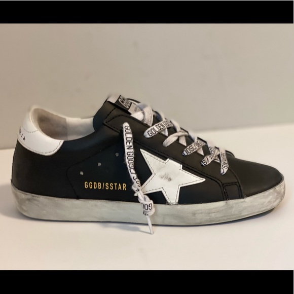 Golden Goose Shoes - GOLDEN GOOSE WOMEN`S SUPERSTAR BLACK DISTRESSED
